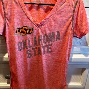 Oklahoma State Women's V-Neck Tee - Heathered Orange